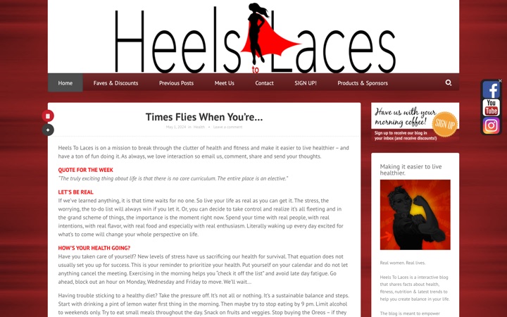 Heels to Laces website